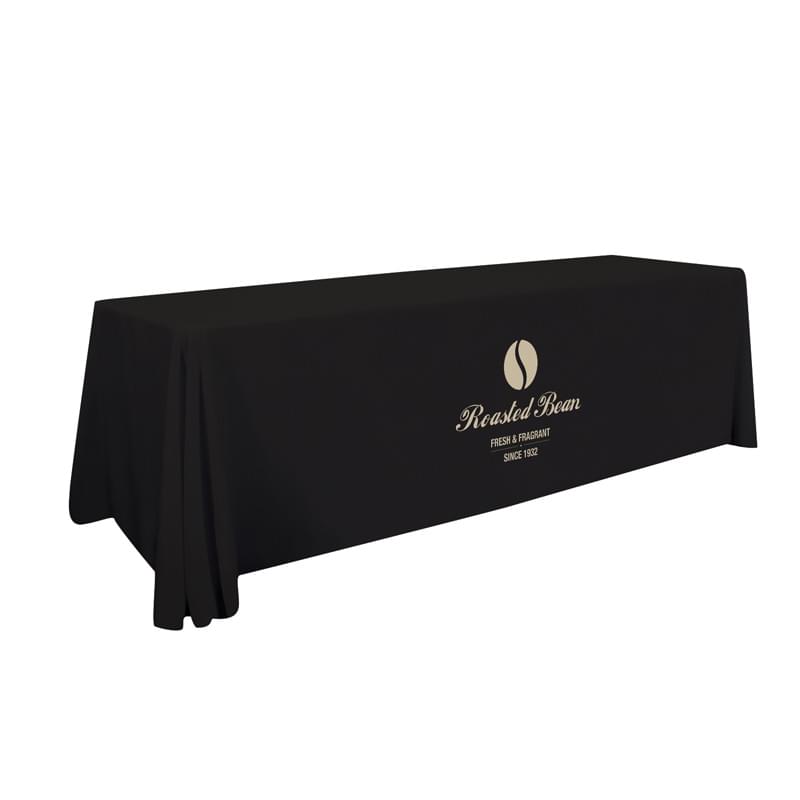 8' Stain-Resistant 3-Sided Table Throw (Full-Color Imprint, One Location)