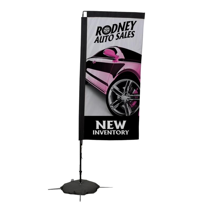 7' Rectangle Sail Sign Kit Single-Sided with Scissor Base