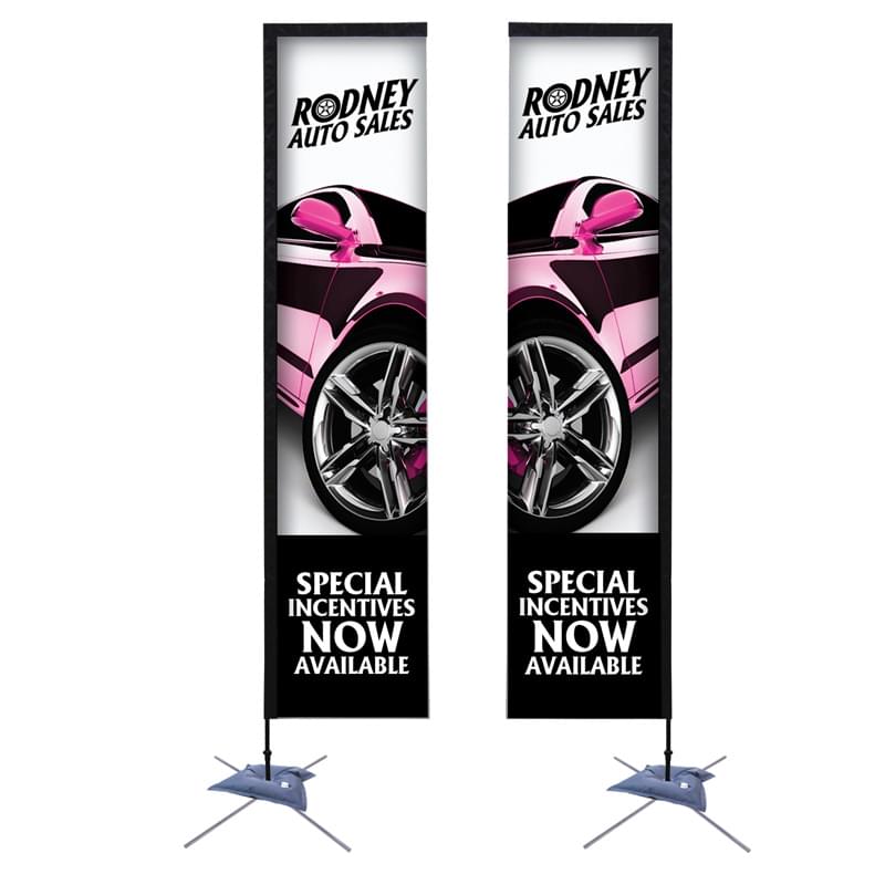 14.5' Premium Rectangle Sail Sign Kit (Double-Sided with Scissor Base)
