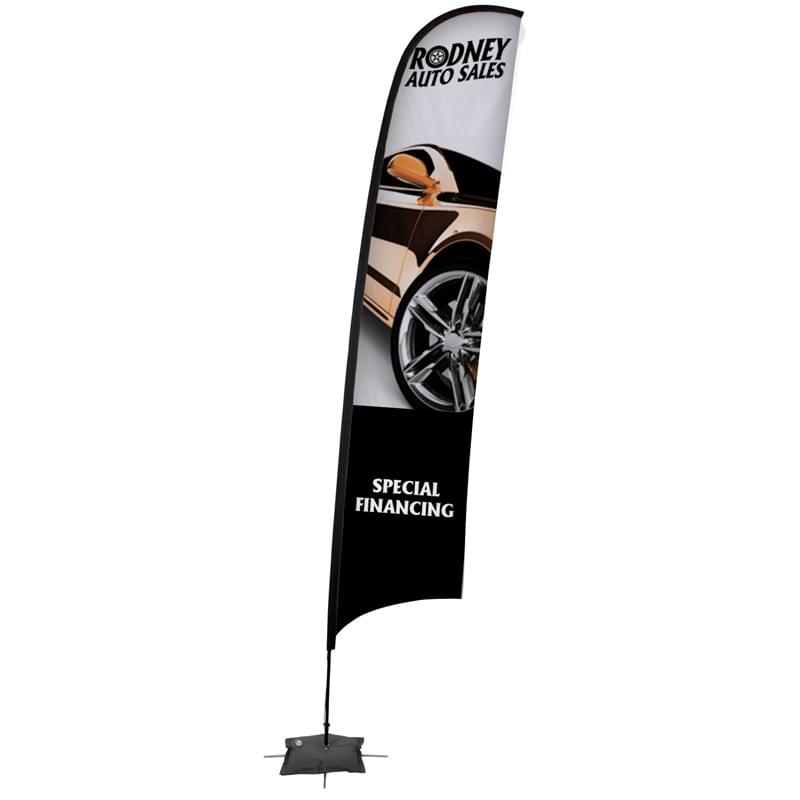 17' Razor Sail Sign Kit Single-Sided with Scissor Base