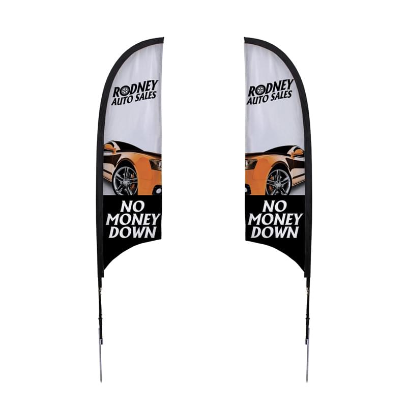 7' Premium Razor Sail Sign Kit (Double-Sided with Ground Spike)