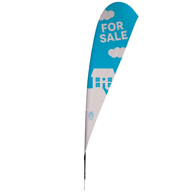 15' Streamline Tear Drop Sail Sign Kit Single-Sided with Spike Base