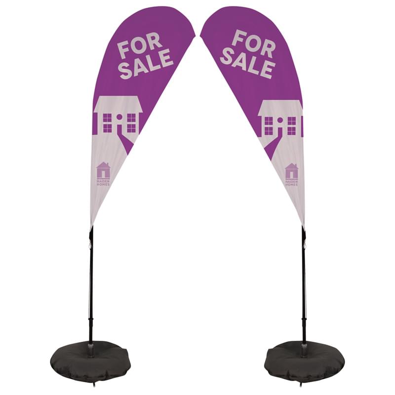 6' Streamline Tear Drop Sail Sign Kit Double-Sided with Scissor Base