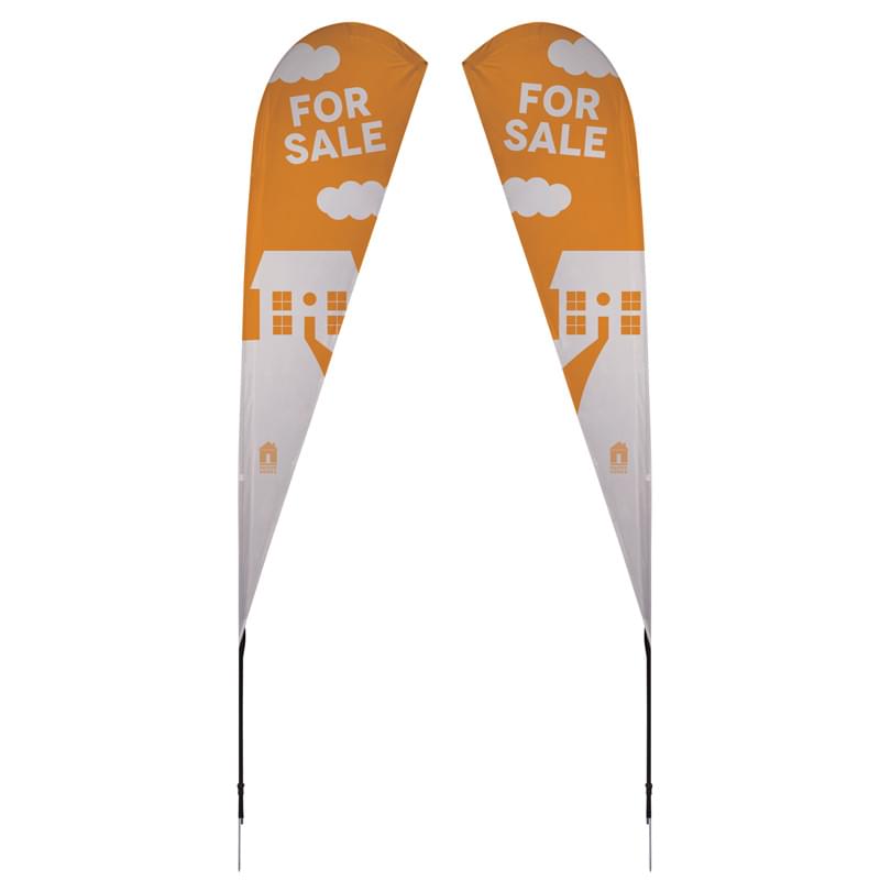 11.5' Streamline Tear Drop Sail Sign Kit Double-Sided with Spike Base