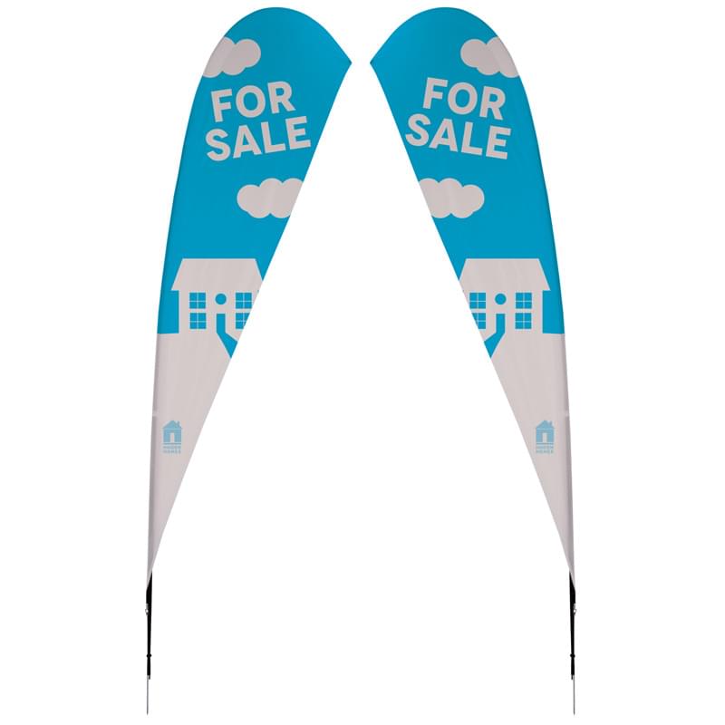 15' Streamline Tear Drop Sail Sign Kit Double-Sided with Spike Base