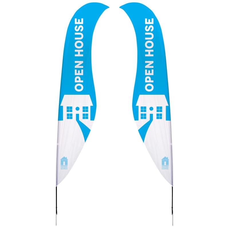 17' Streamline Sabre Sail Sign Kit Double-Sided with Spike Base