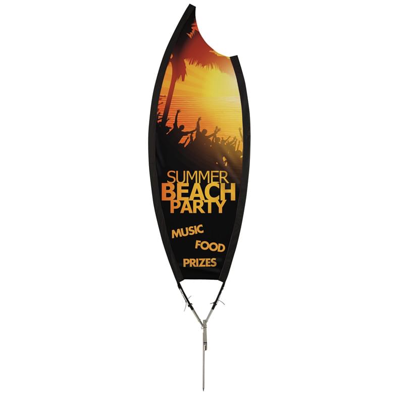 9' Claw Sail Sign Mesh Banner Kit Single-Sided with Spike Base