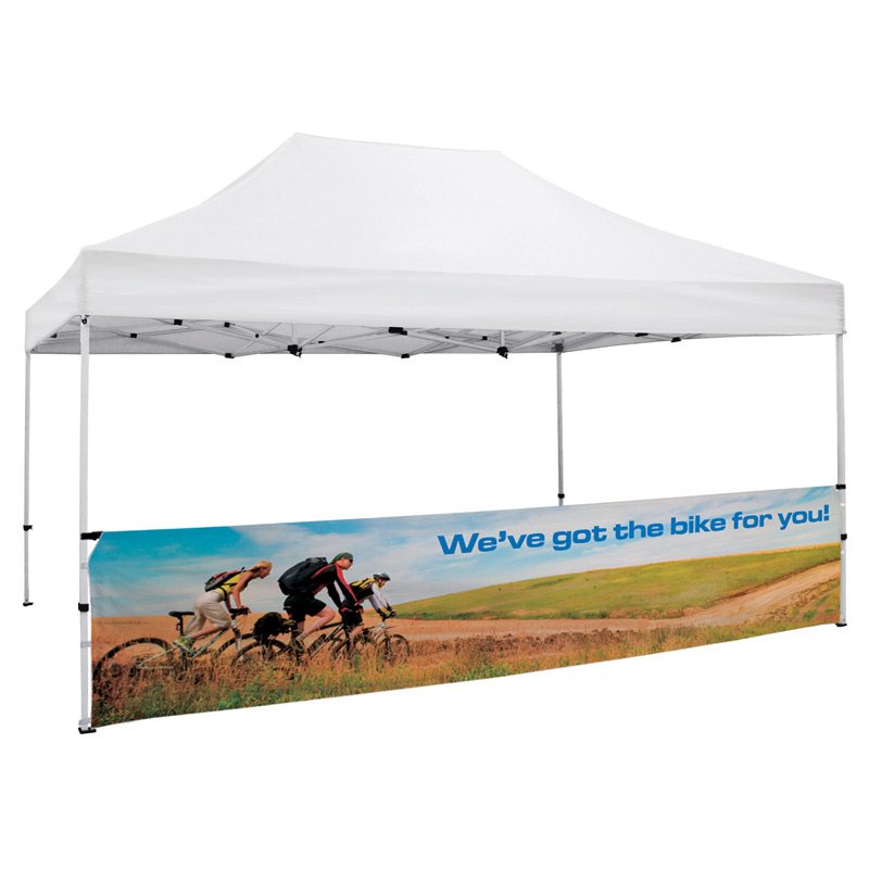 15 Foot Wide Tent Half Wall and Deluxe Stabilizer Bar Kit (Full-Color Full Bleed Dye-Sublimation)