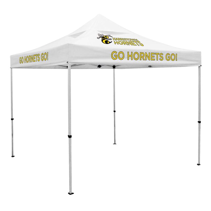 Deluxe 10 x 10 Event Tent Kit with Vented Canopy (Full-Color Thermal Imprint, 3 Locations)Soft Case with Wheels and Stak