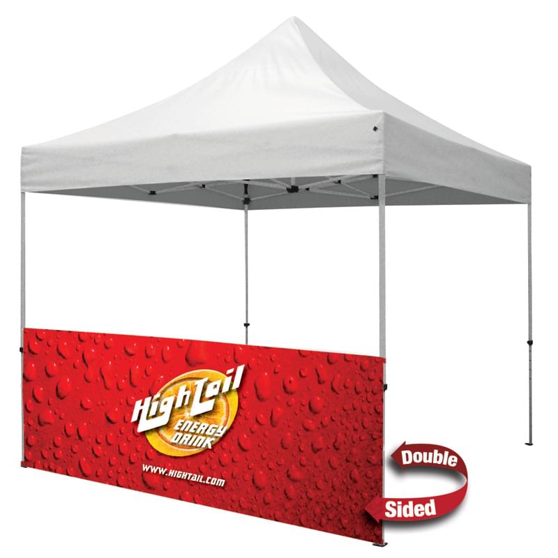 10 Foot Wide Double-Sided Tent Half Wall with Liner and Standard Stabilizer Bar Kit (Full-Color Full Bleed Dye-Sublimati