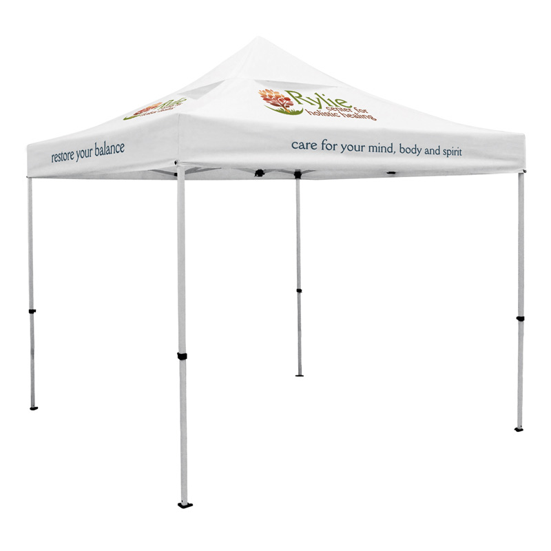 Premium 10 x 10 Event Tent Kit with Vented Canopy (Full-Color Thermal Imprint, 4 Locations)Soft Case with Wheels and Sta