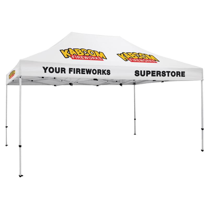 Premium 10 x 15 Event Tent Kit (Full-Color Thermal Imprint, 6 Locations)Soft Case with Wheels and Stake Kit is included