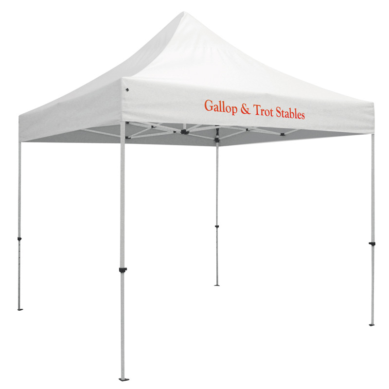 24 Hour Quick Ship Standard 10' Tent (Full-Color Thermal Imprint, 1 Location)Soft Case with Wheels and Stake Kit is incl