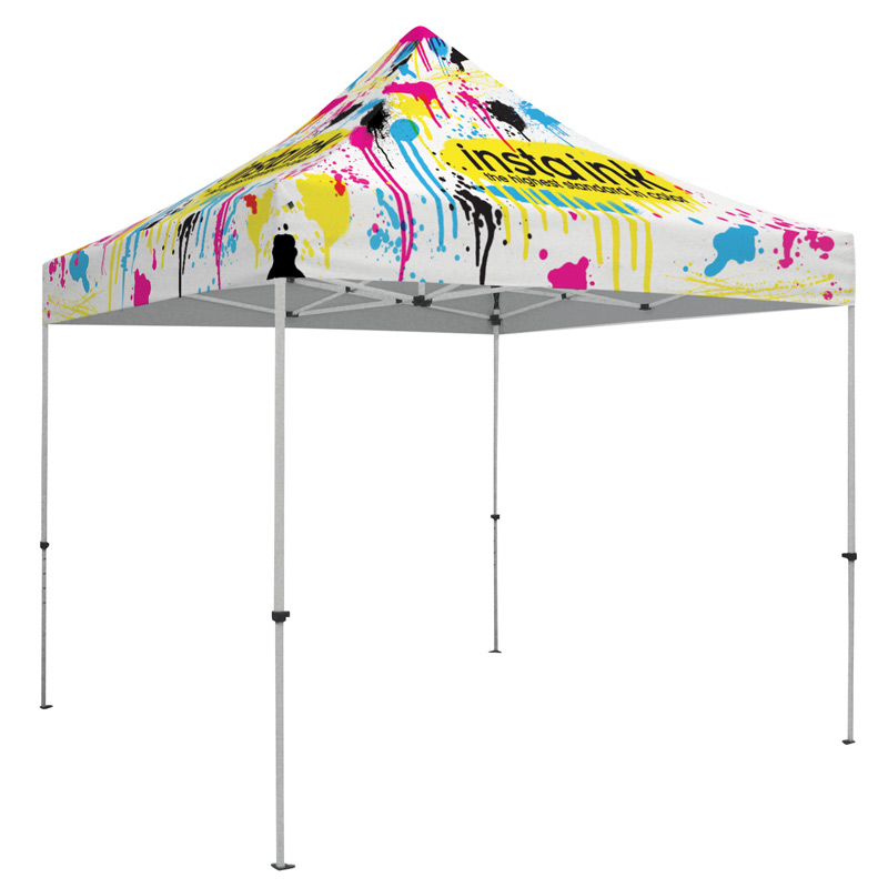 48 Hour Quick Ship Standard 10' Tent (Full-Color, Full Bleed Dye-Sublimation)Soft Case with Wheels and Stake Kit is incl