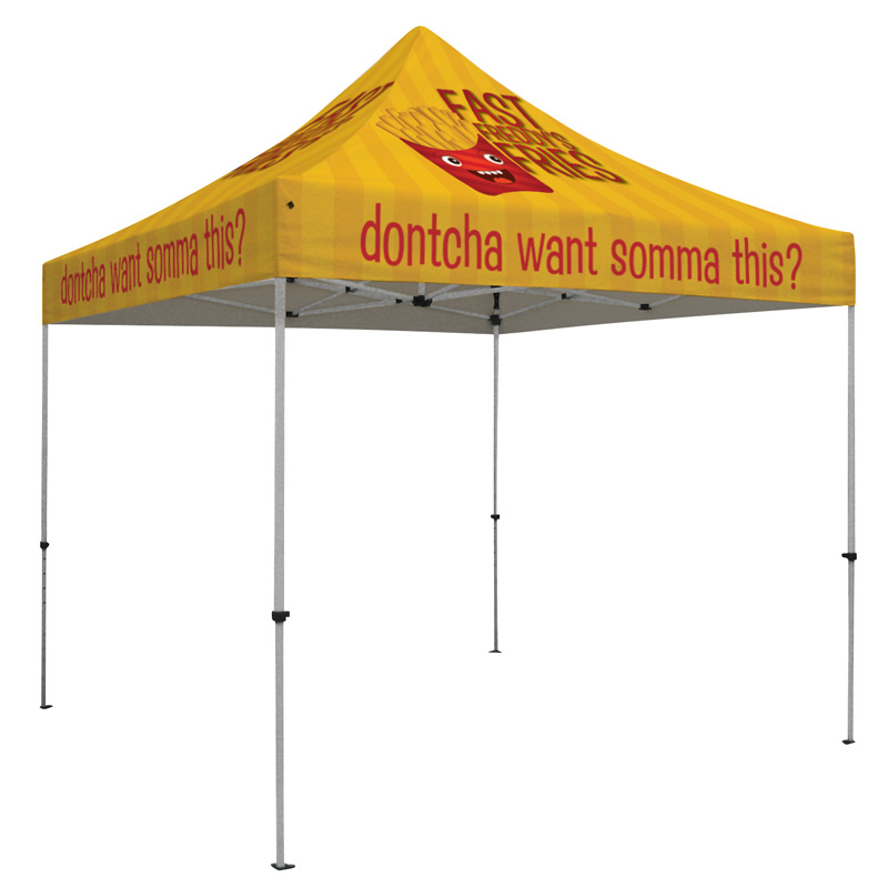 48 Hour Quick Ship Deluxe 10' Tent (Full-Color, Full Bleed Dye-Sublimation)Soft Case with Wheels and Stake Kit is includ