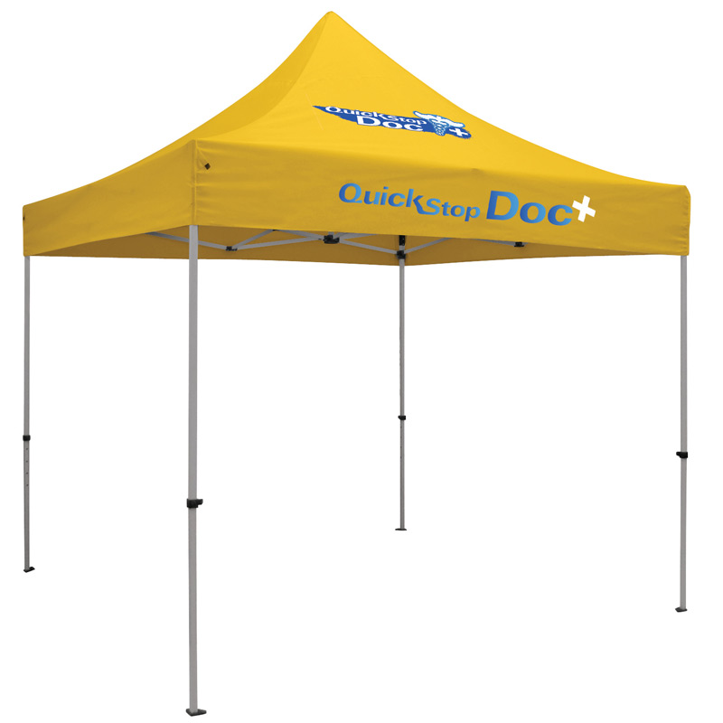 24 Hour Quick Ship Premium 10' Tent (Full-Color Thermal Imprint, 2 Locations)Soft Case with Wheels and Stake Kit is incl