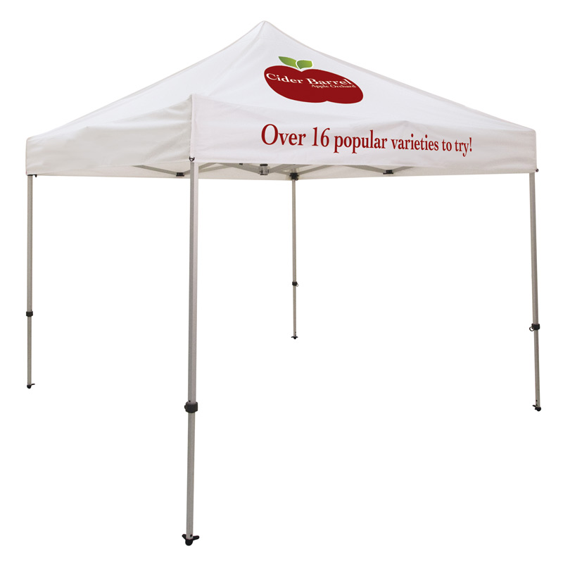 Ultimate 10 x 10 Event Tent Kit (Full-Color Thermal Imprint, 2 Location)Soft Case with Wheels and Stake Kit is included