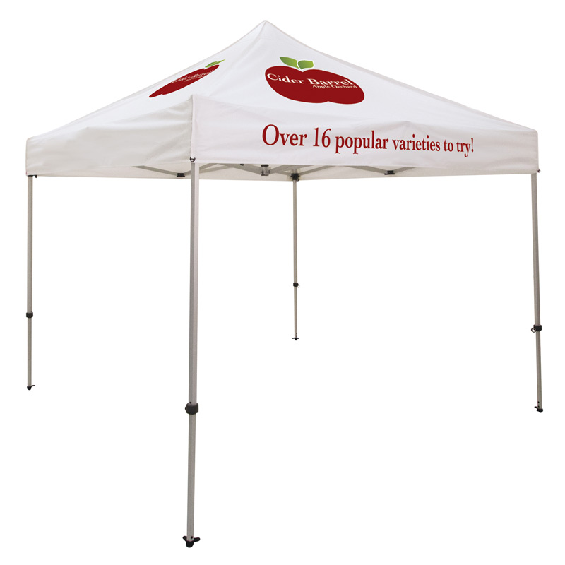 Ultimate 10 x 10 Event Tent Kit (Full-Color Thermal Imprint, 3 Location)Soft Case with Wheels and Stake Kit is included