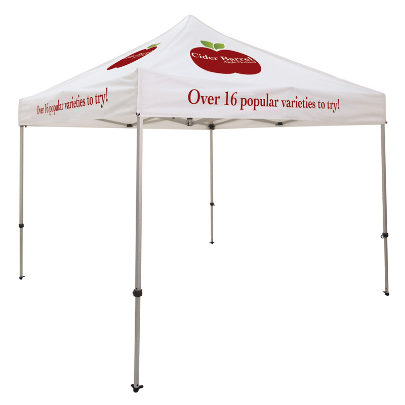 Ultimate 10 x 10 Event Tent Kit (Full-Color Thermal Imprint, 4 Location)Soft Case with Wheels and Stake Kit is included