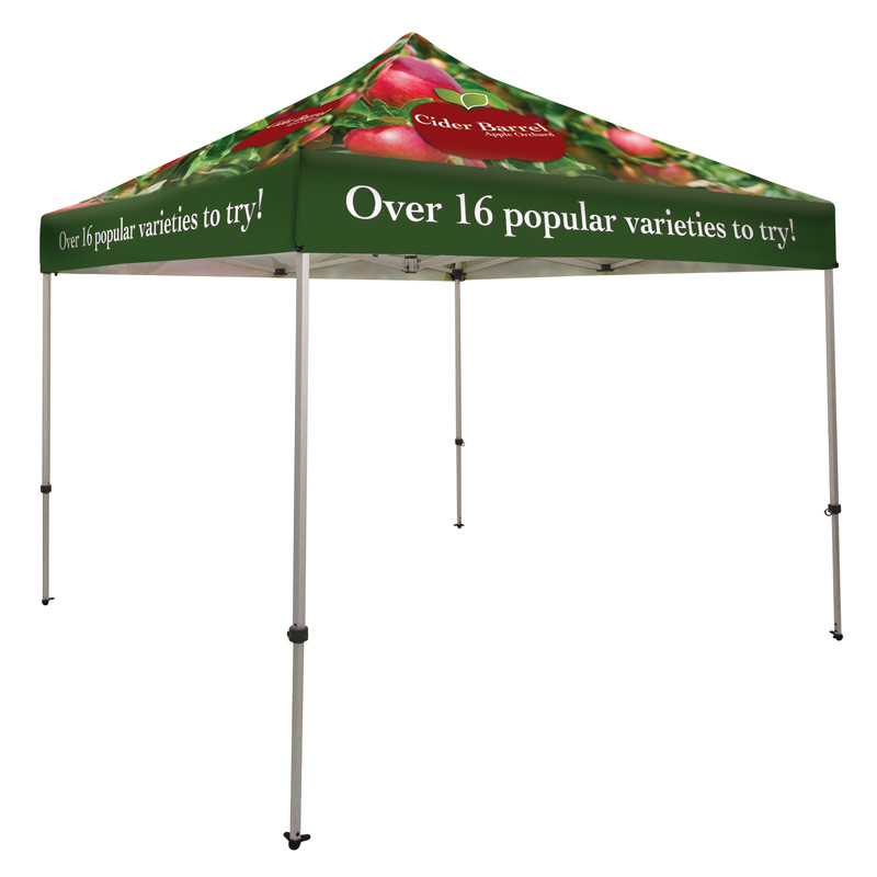 Ultimate 10 x 10 Event Tent Kit (Full-Color Full Bleed Dye-Sublimation)Soft Case with Wheels and Stake Kit is included