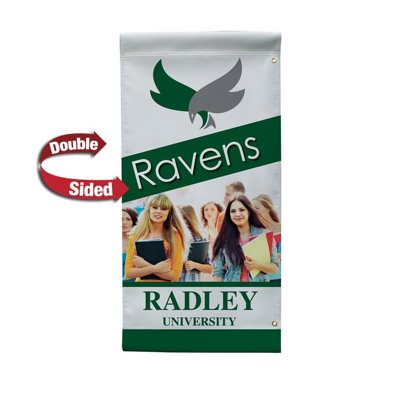 18" x 36" 18 oz Opaque Material Rectangular Boulevard Double-Sided Banner