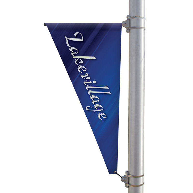 24" x 48" 18 oz Opaque Material Triangular Boulevard Double-Sided Banner