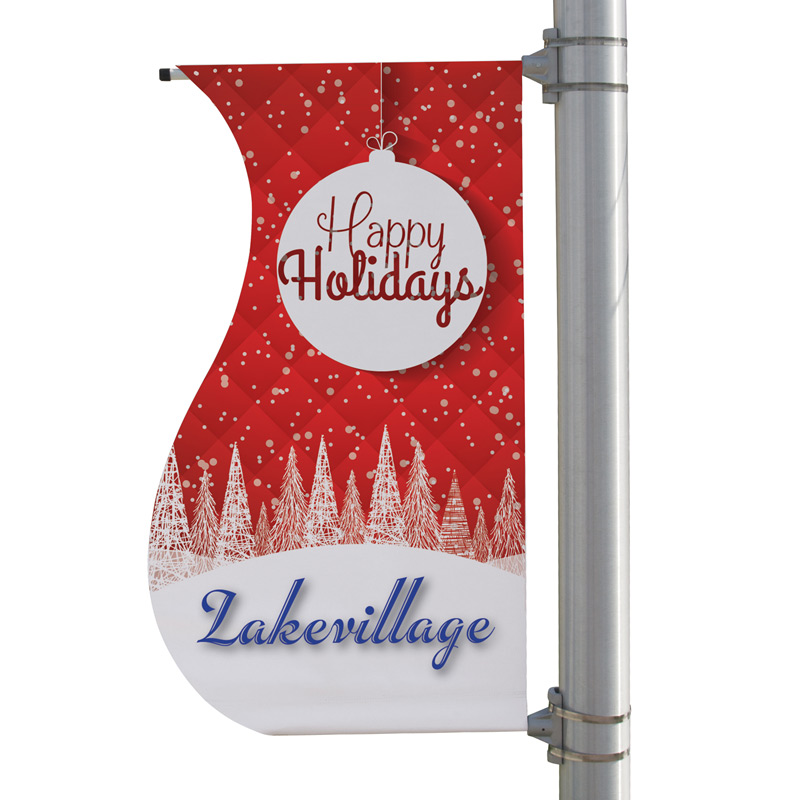 24" x 48" 18 oz Opaque Material S-Shaped Boulevard Double-Sided Banner