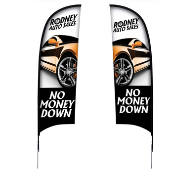 9' Premium Razor Sail Sign Kit (Double-Sided with Ground Spike)