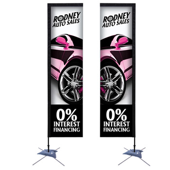 10' Premium Rectangle Sail Sign Kit (Double-Sided with Scissor Base)