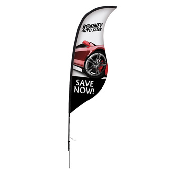 9' Premium Sabre Sail Sign, 1-Sided, Ground Spike