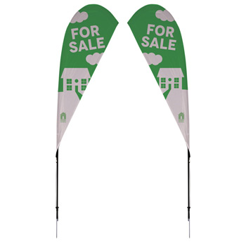 8' Streamline Teardrop Sail Sign Flag Kit (Double-Sided with Ground Spike)
